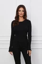 Bluza Maya neagra scurta din tricot reiat