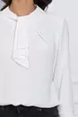 Bluza Miruna alba cu aplicatie tip cravata