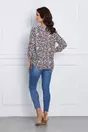 Bluza Nadia bleumarin cu imprimeu floral colorat