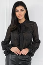 Bluza neagra cu insertii din fir lurex