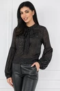 Bluza neagra cu insertii din fir lurex