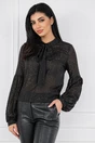 Bluza neagra cu insertii din fir lurex