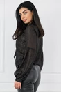 Bluza neagra cu insertii din fir lurex