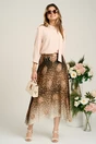 Bluza office din viscoza bej cu funda la guler, 4, dyfashion.ro