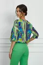 Bluza Roxana lime cu imprimeu mov