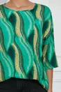 Bluza Roxana verde cu imprimeu galben