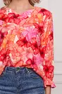Bluza Samanta alba cu imprimeuri fucsia si orange