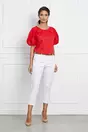 Bluza Sandra rosie cu maneci bufante