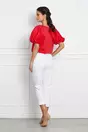 Bluza Sandra rosie cu maneci bufante
