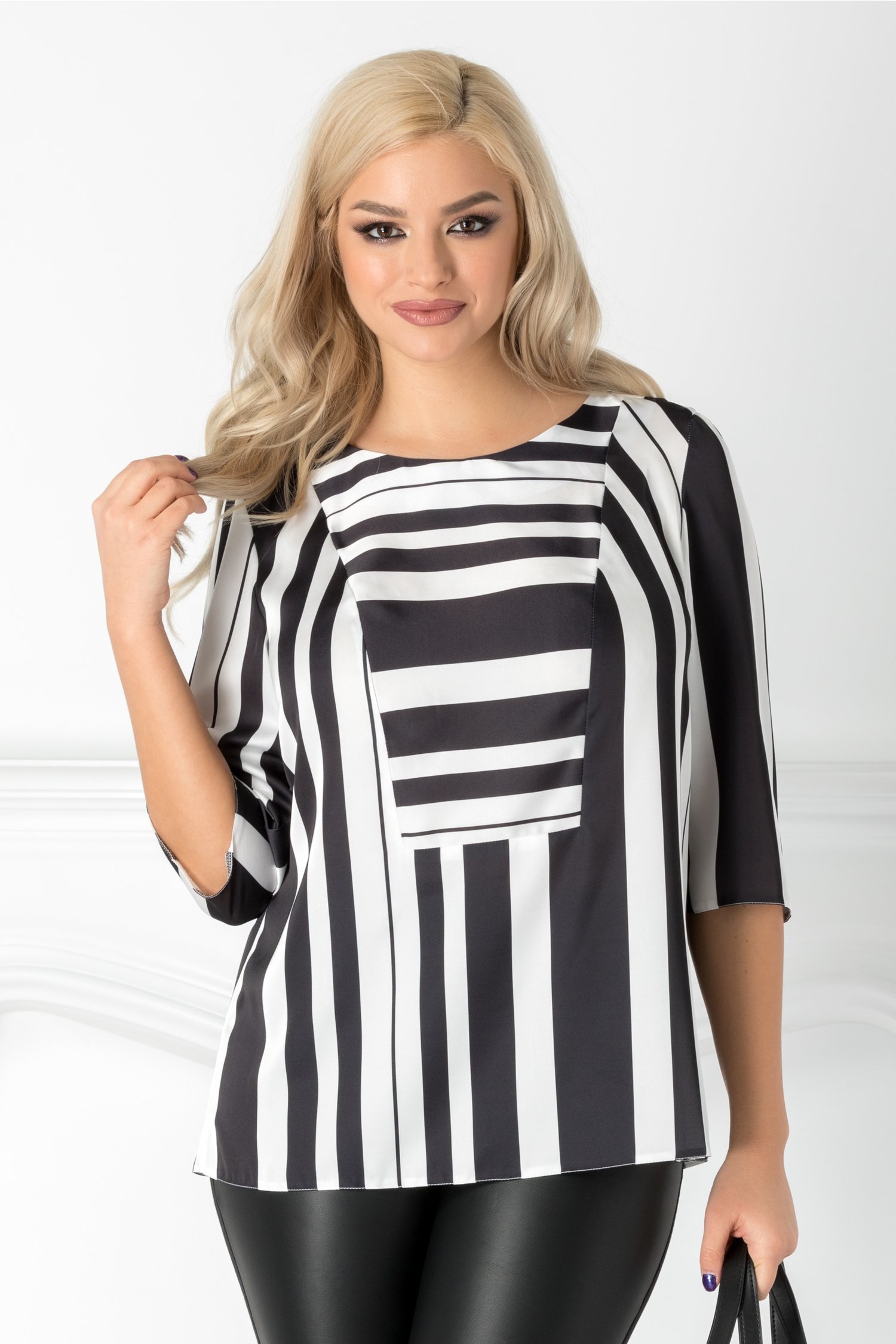 Bluza Theo in dungi negre si albe