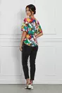 Bluza Vanessa cu imprimeu multicolor si maneci scurte