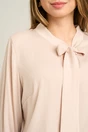 Bluza vaporoasa din viscoza bej cu guler tip esarfa