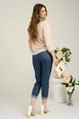 Bluza vaporoasa din viscoza bej cu guler tip esarfa