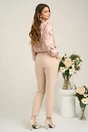 Bluza vaporoasa din viscoza maro cu imprimeu floral roz