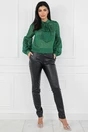 Bluza verde cu insertii din fir lurex