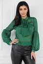 Bluza verde cu insertii din fir lurex