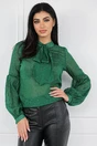 Bluza verde cu insertii din fir lurex