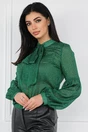 Bluza verde cu insertii din fir lurex