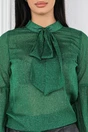 Bluza verde cu insertii din fir lurex