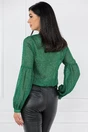 Bluza verde cu insertii din fir lurex