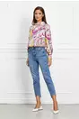 Bluza Yanira lila cu imprimeuri mov