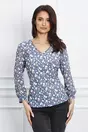 Camasa Adina gri cu imprimeu floral multicolor