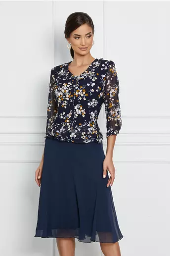 Camasa Aiana bleumarin cu imprimeu floral