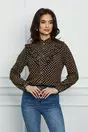 Camasa Daniela bleumarin cu buline galbene