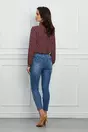 Camasa Daniela bordo cu buline roz