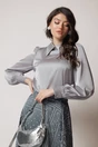 Camasa DY Fashion eleganta din satin gri