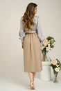 Camasa DY Fashion eleganta din satin gri cu guler tip esarfa
