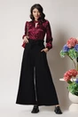Camasa Moze eleganta din satin magenta cu zebra print si floare pe umar