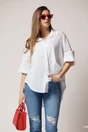 Camasa office din bumbac alba oversize