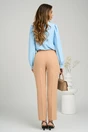 Camasa DY Fashion office eleganta din voal bleu cu volan