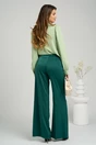 Camasa office eleganta din voal verde fistic cu volan