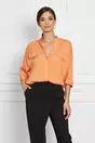 Camasa Riana orange cu maneci trei sferturi