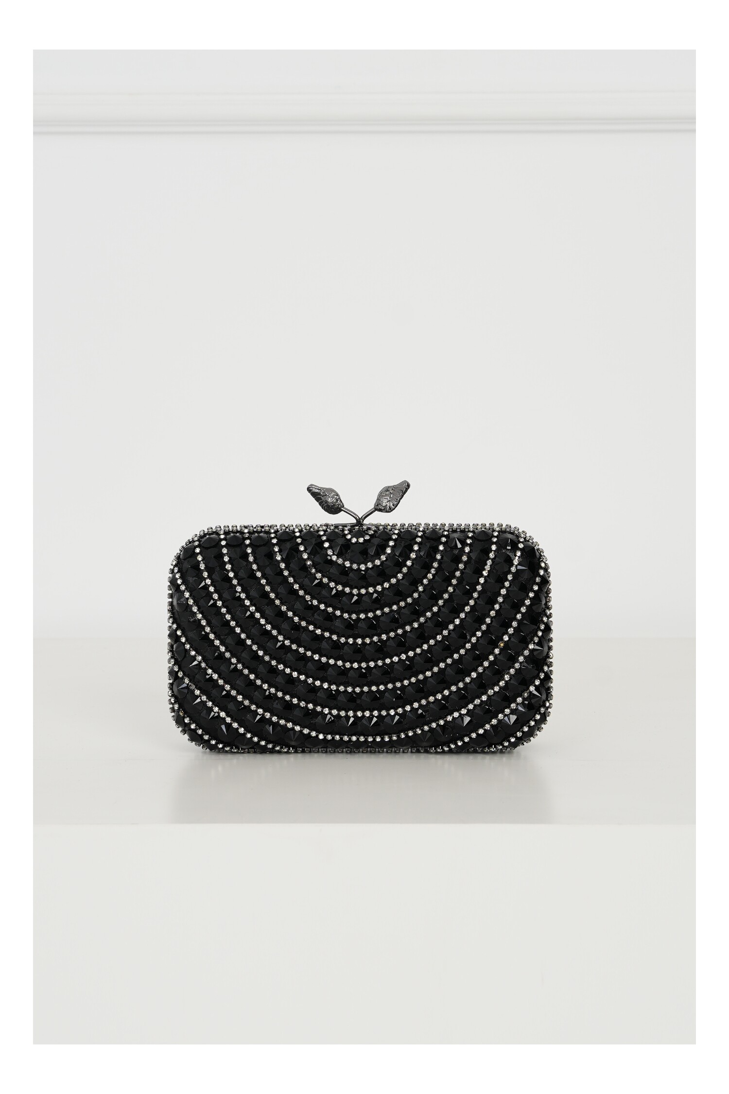 Clutch elegant din strasuri negru