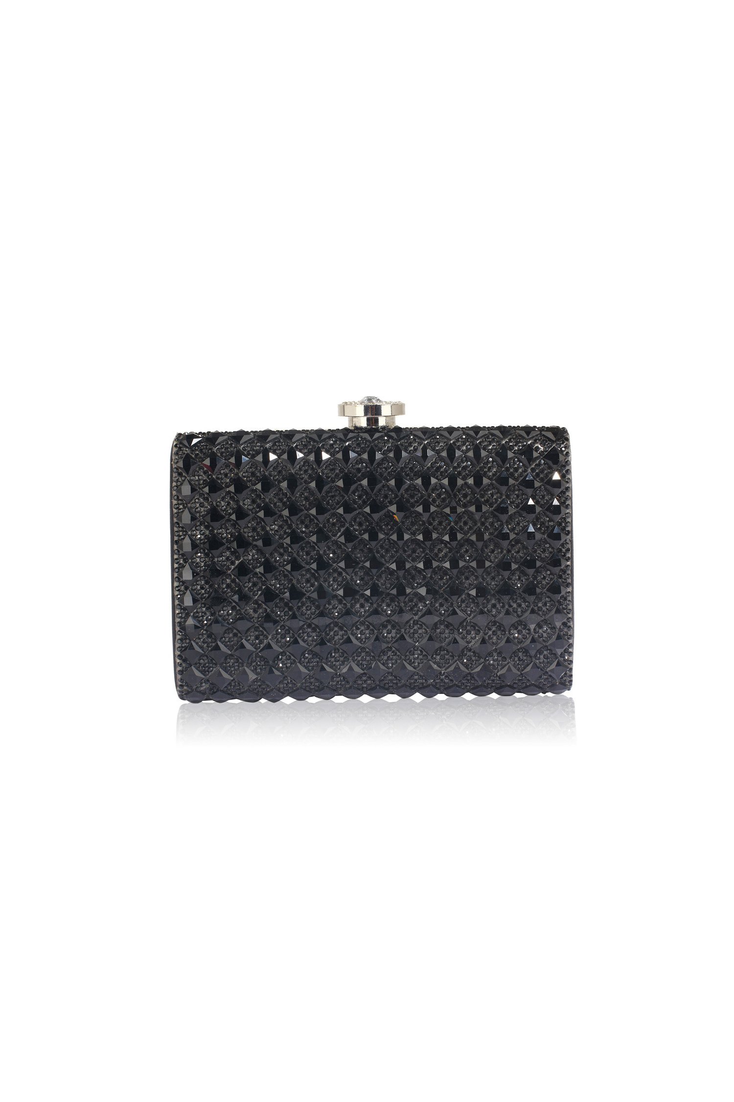 Clutch negru de ocazie cu strasuri