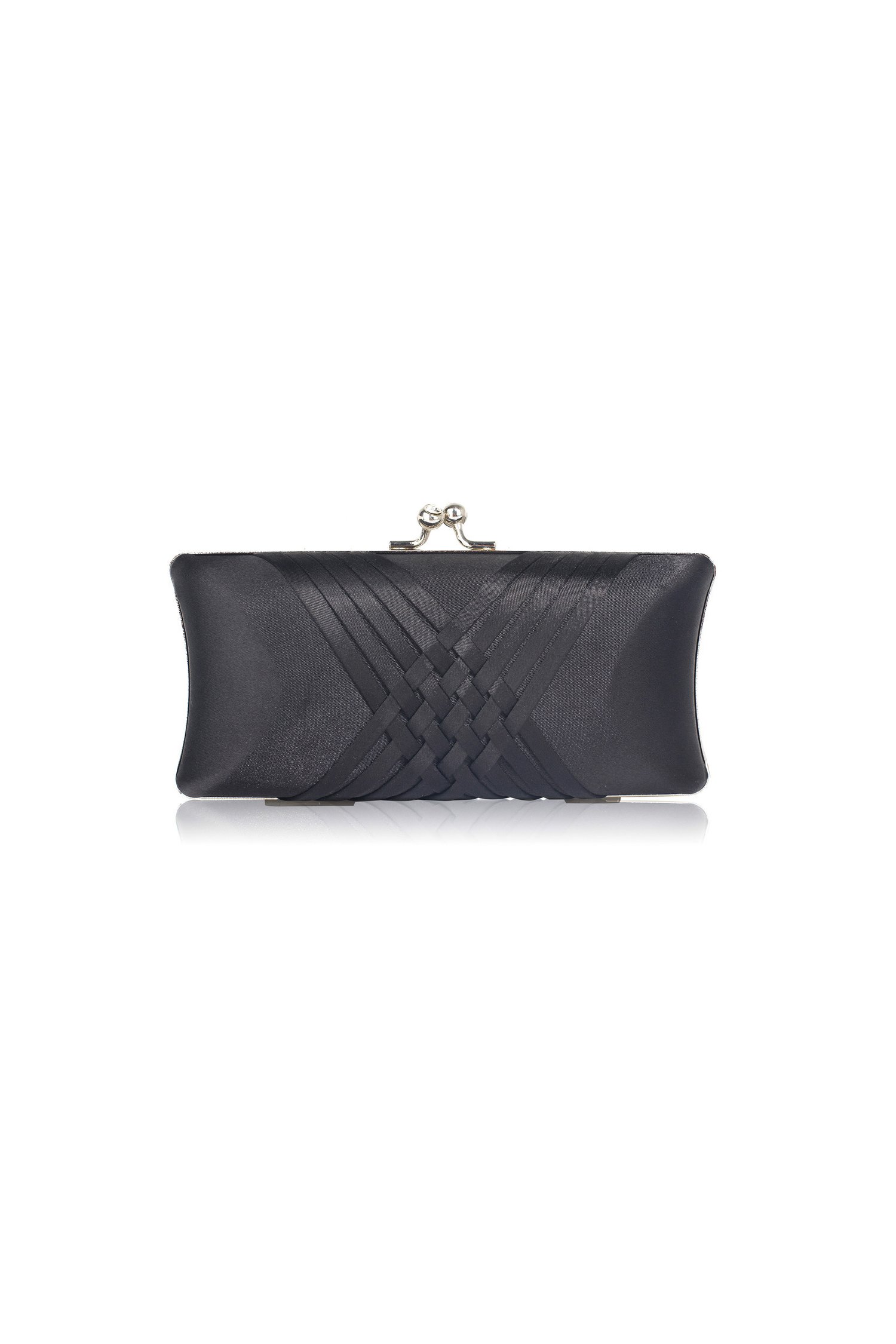 Clutch negru din satin