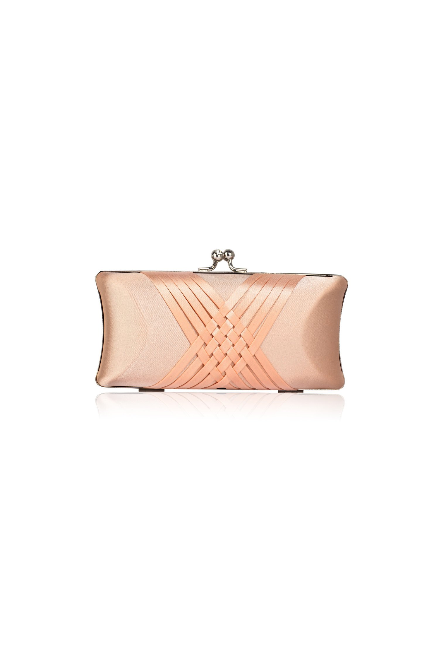Clutch nude din satin