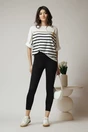 Colanti casual din lycra negri cu talie inalta