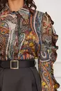 Compleu Dy Fashion cu fusta neagra si camasa cu imprimeu