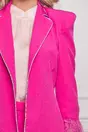 Compleu Dy Fashion fucsia cu strasuri si pene