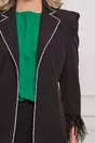 Compleu Dy Fashion negru cu strasuri si pene