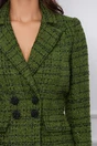 Compleu Ginette verde cu sacou si fusta din tweed