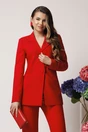 Compleu LaDonna office din stofa rosu cu sacou si pantaloni