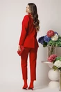 Compleu LaDonna office din stofa rosu cu sacou si pantaloni