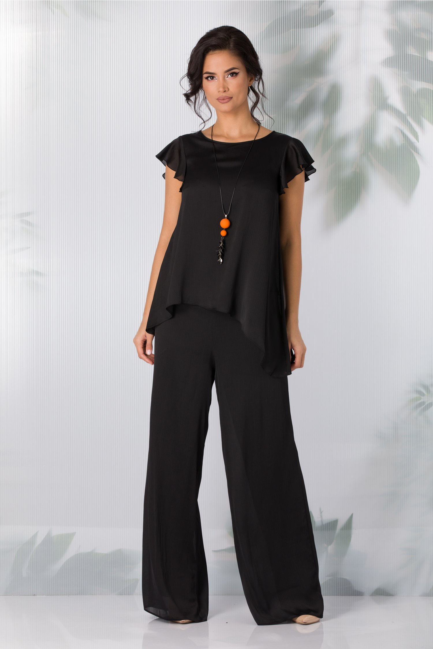 Compleu negru elegant din voal