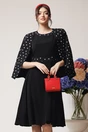 Compleu office din stofa negru cu buline pe sacou