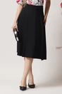 Fusta DY Fashion midi office din triplu voal neagra cu nasturi pe talie